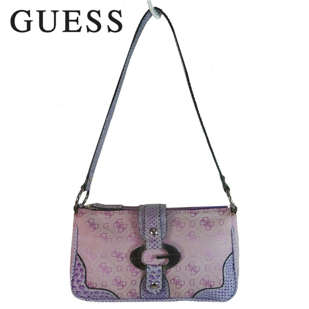 GUESS Pink Purple Small Barrel Purse logo Hand Bag